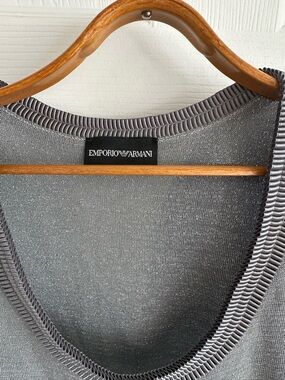 Vintage Emporio Armani Shimmery Gray Tank Top